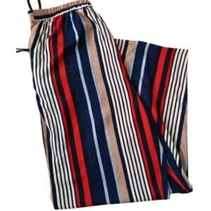 CW Classics 2X Womens Plus Size Vibrant Striped Wide Leg Pull On Easy Fit Pants!